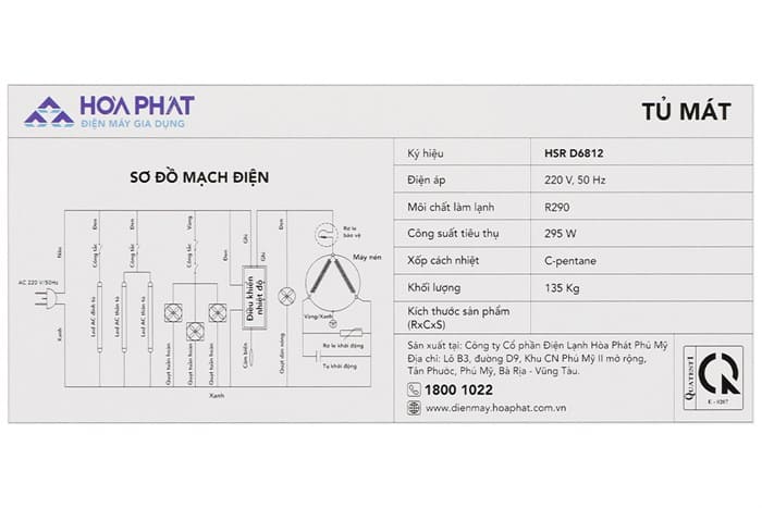 Tủ mát trưng bày Hòa Phát 812 lít HSR D6812
